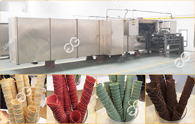 Caractères de la Machine de Fabrication de Cônes de Sucre Croustillant