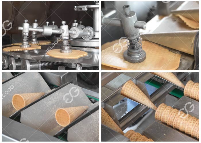 Machine de fabrication de cornets gaufrés
